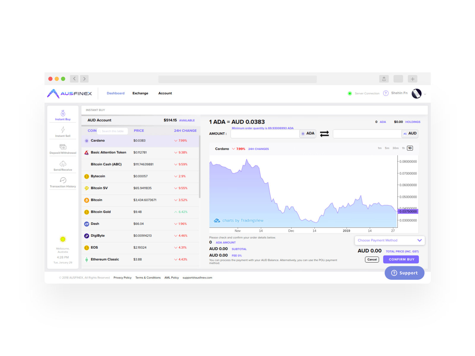 crypto assets exchange and payment platform